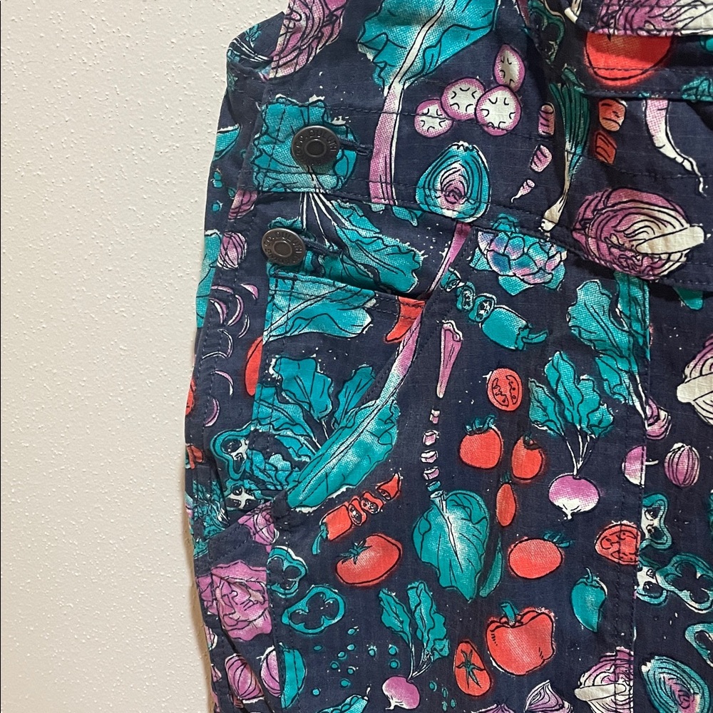 🥕 RARE PRINT 🍅 Duluth Trading Co Heirloom Gardening Overall Shorts💖 - Picture 9 of 14